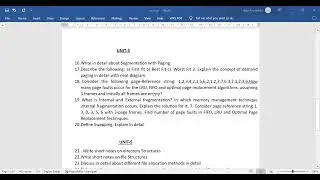 Operating System Important Questions