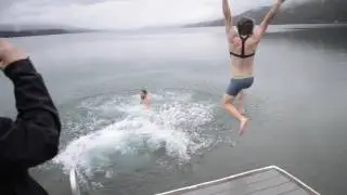 Glacier plunge