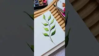 Watercolor Leaves Using Princeton Triangle Brush #watercolor