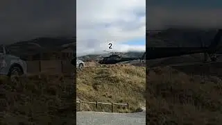Helicopter ALMOST takes off at Mt Difficulty wines NZ #helicopter #flying #airtravel #nz #scenery