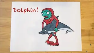Drawing with Juni #183: How to draw a Dolphin Rider Zombie | PVZ