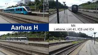 Züge in Aarhus H mit Letbane, Lint 41, IC3 und IC4
