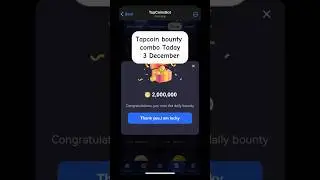 3 December Tapcoin bounty today Tapcoin daily bounty combo cards Tap coin bot daily combo today #fyp