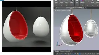 3D Egg Chair in AutoCAD | Modern Furniture CAD Model for Interior Design & Architecture part-2