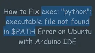 How to Fix exec: 