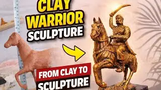 Handmade Horse Warrior Sculpture! Powerful Indian Clay Art ,Horse Rider Warrior Art #shorts #viral 