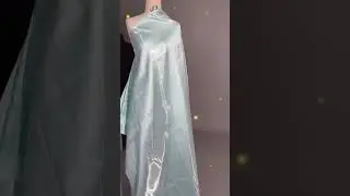 Fabric sharing | Gentle light green flowing metallic luster fabric