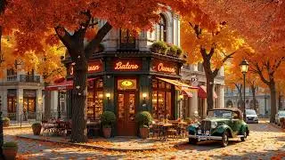 Golden Autumn Street Jazz | Cozy Caf&eacute; Ambience for Focus, Work & Study