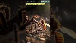 Tarantula vs Giant Hornet &ndash; Brutal 5-Second Fight | Insects AI Art | 06