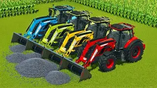 СБОРКА УРОЖАЯ КУКУРУЗЫ И ПОДСОЛНЕЧНИКА И ПОГРУЗКА ТРАКТОРАМИ VALTRA - Farming Simulator 25