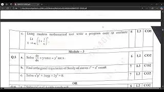 vtu maths model question paper