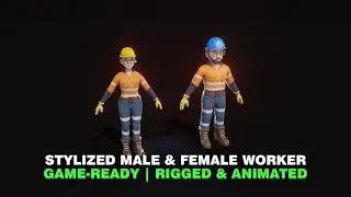 Stylized Male & Female Worker 3D Model &ndash; Animated & Customizable