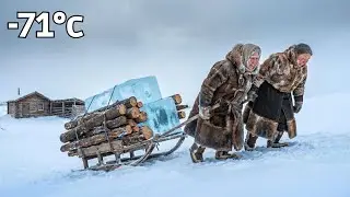 Two old Women, One log cabin Yakutia Mountain Survival Winter Routine  Surviving &ndash;71&deg;C