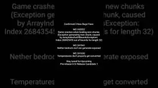 Minecraft 1.18 Pre-release 6 3 New Bugs Confirmed in Bug Tracker #shorts