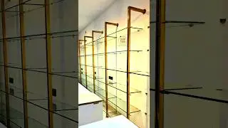 PVD glass rack #pvdcoating #glassrack #interiordesign #shopinteriordesign #golden