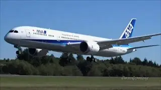 2nd ANA 787-9 Dreamliner Executes Test Landing & Hard Brake Test @ KPAE Paine Field