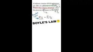 Boyle's Law #chemistry #homework #science #shorts #youtubeshorts