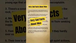 Very Sad But True Facts About Men | Unspoken Struggles of Masculinity #motivation #facts#lifelessons