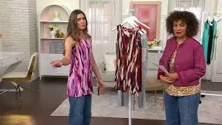 LOGO Layers by Lori Goldstein Scoopneck Tank with Side Slits on QVC