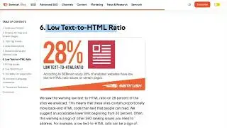 FIX Pages have a Low Text HTML Ratio