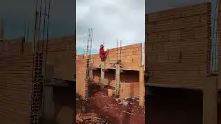 respaldando pra fazer o vigamento, pra gl&oacute;ria de Deus