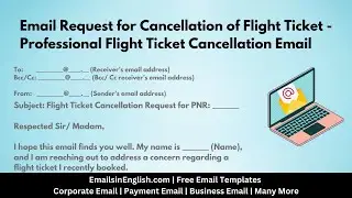 Email Request for Cancellation of Flight Ticket - Professional Flight Ticket Cancellation Email