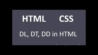 DL, DT, DD in HTML