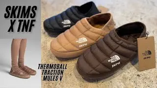 🤎🤍🖤SKIMS x The North Face Try On | Thermoball Traction Mules V | The Fashion Try On