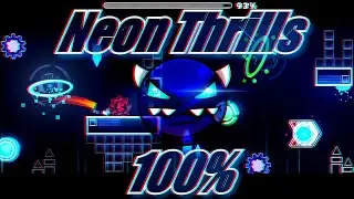 [mobile] Neon Thrills 100%! Medium Demon! Geometry Dash!