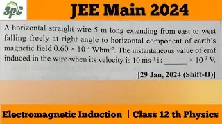 A horizontal straight wire 5 m long extending from east to west falling freely at right angle to hor