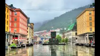 Bergen (Norve&ccedil;) şehir meydanında gezindim! (Torgallmenningen in Bergen)