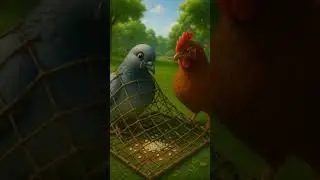 a beautiful story of Hen and pigeon #ai #cartoon #shortvideo #youtubeshorts