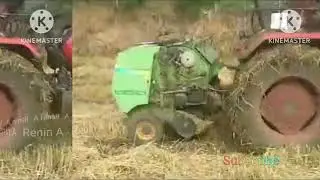 Paddy Field  / Rolling Straw Bundles Using Machine ( Vaikkol Bundles )