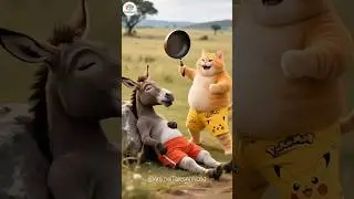 Naughty Cat vs Donkey Revenge 😱 | Bear & Tiger Join | Funny Animal Story