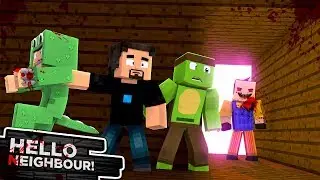 NEIGHBOR .EXE TRIES TO KIDNAP LITTLE LIZARD AND TINY TURTLE - MINECRAFT ADVENTURE