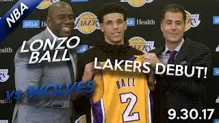 Lonzo Ball LAKERS DEBUT Preseason Highlights vs Timberwolves // 5 PTS, 7 REB, 8 AST // 9.30.17
