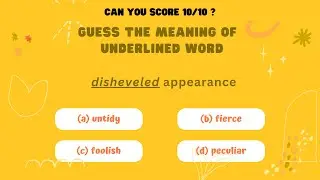English Meaning Quiz | Can you score 10/10? | English | Vocabulary | Riddles