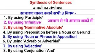 Synthesis | synthesis of sentences class 12| class 12 english synthesis | class 12 synthesis grammar