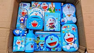 Unboxing Modern Doraemon Stationery 📚, Big Pencil box, Ruler, Notebook, Pouch, Sharpener, Geometry