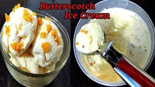 Butterscotch Ice Cream Recipe| Homemade Butterscotch Ice Cream | Butterscotch Crunch/ Praline