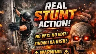 Real Stunt Action 🔥 | No Edit No Safety #LifeRisk #RealAction #KhatarnaakStunt  #Viralvideo 