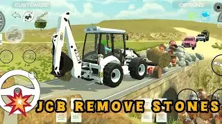 JCB Removing Road stones | Heavy Machine Gameplay | Indian Vehicle Simulator 3D
