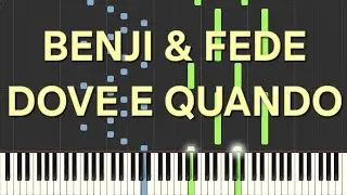 benji & fede~dove e quando(rallentato-slow)=piano facile easy tutorial