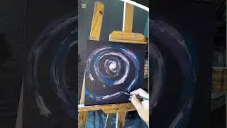 Galaxy Oil Painting On Canvas #oilpainter #arttutorial #oilpaintingtutorial #galaxypaint #galaxyart 