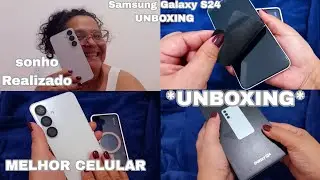 🦋Olha minha reação real ao ganhar o celular que eu tanto sonhava:o Samsung Galaxy S24! UNBOXING 