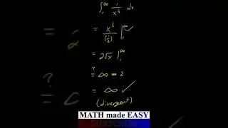 integral 1 to infinity 1/x^(1/2) dx = answer, improper integral // imp integral, limit #Shorts
