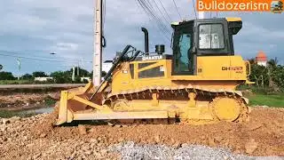 BULLDOZER SHANTUi DH17C3 Pro (4) Best Project LANDFILL with Perfectly Skillful Driver Pushing Soil