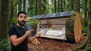 I Built a Secret Luxury  Glass Shelter Inside a Giant Hollow Tree | River View ASMR