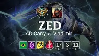Zed ADC vs Vladimir - BR Challenger Patch 8.12