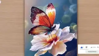 Painting a Beautiful flower with a cute Butterfly🦋🦋 / Acrylic painting / Art paintings